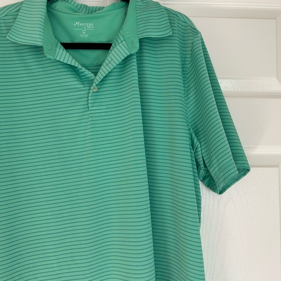 Masters Tech Green Striped Golf Shirt XL - Picture 4 of 4
